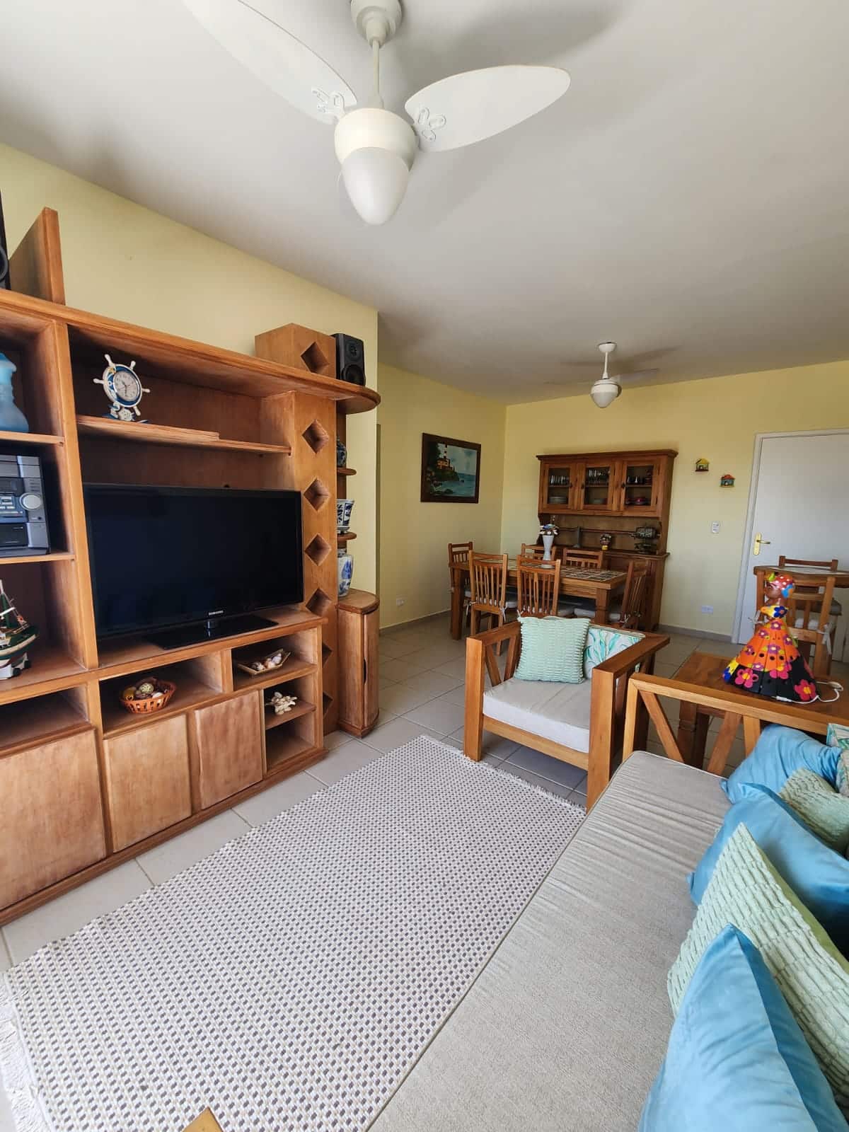 Sala do apartamento em Itanhaém