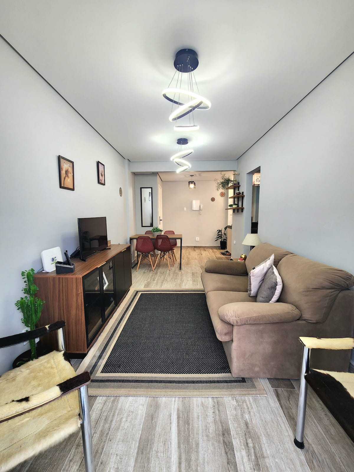 Sala de estar do apartamento no Gonzaga