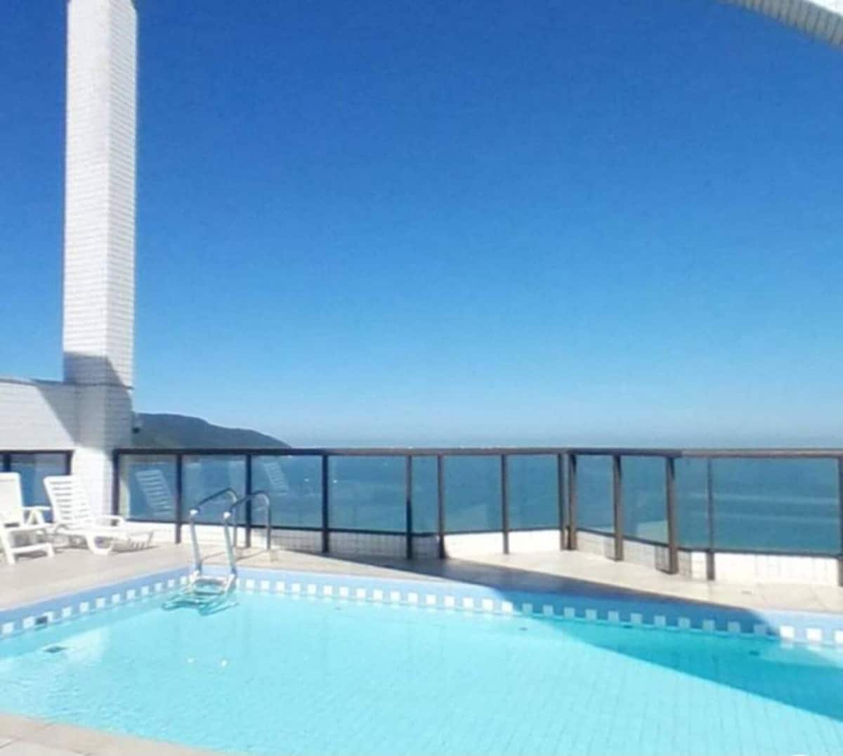 Vista do flat em frente ao mar